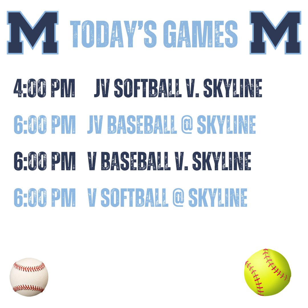 Baseball and Softball doubleheaders tonight against Skyline.