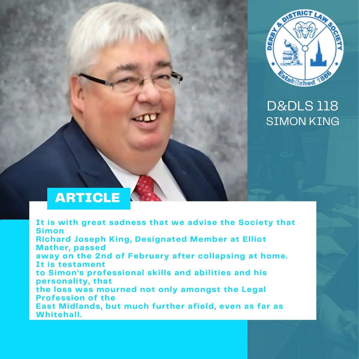 In Memoriam: Simon King

Page 9 provides a heartfelt tribute honoring the life and career of Simon Richard Joseph King, a respected Defence Solicitor and Senior Partner at Elliot Mather, who passed away in February 2025.

Read in full here 👉issuu.com/eastparkstudio…

#RestInPeace