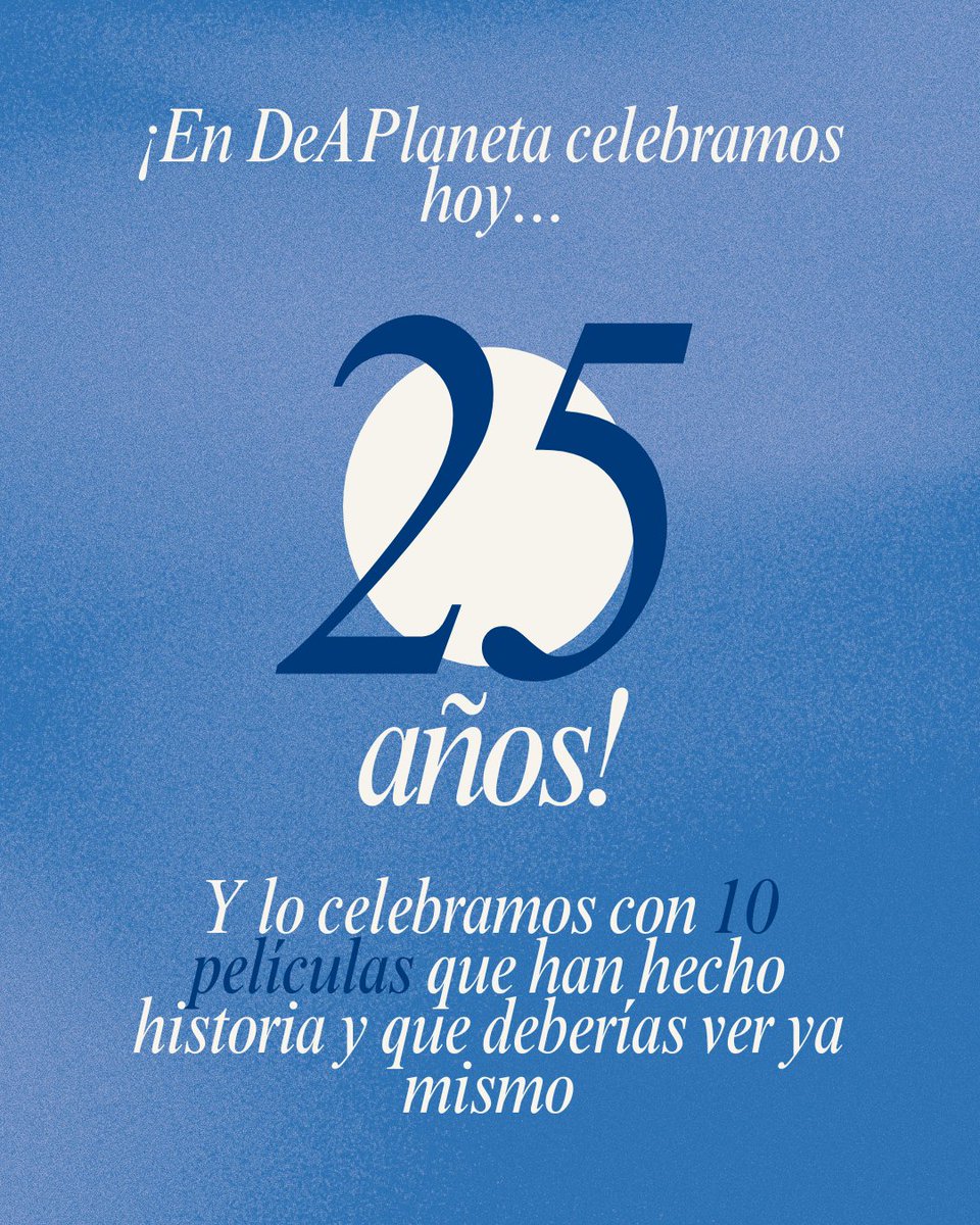 DeAPlaneta's tweet photo. 25 años dan para mucho. Y en DeAPlaneta nos ha dado para ganadoras del Óscar, obras maestras, cine que ha trascendido las épocas, carcajadas y lagrimones. Porque nos apasiona lo mismo que a ti: una sala oscura, un proyector y el olor a palomitas recién hechas. https://t.co/tWEjVRfAbt