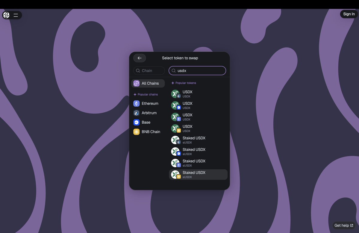 🤝@StablesLabs 携手@squidrouter：实现稳定币跨链转账！ 得益于@axelar 的ITS 技术（跨链代币服务）。$USDX  和$sUSDX 现在可无缝穿梭于@arbitrum、@BNBCHAIN 与@ethereum。