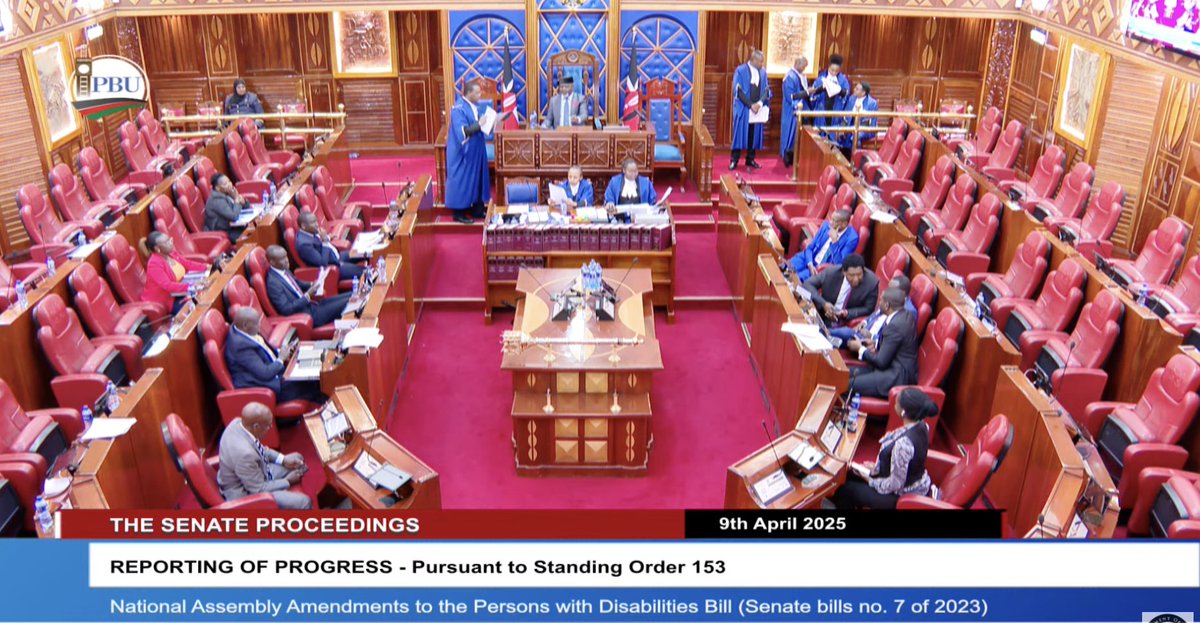 Mzalendo (@mzalendowatch) on Twitter photo Senators approve the National Assembly amendments to the Persons with Disabilities Bill (Senate Bills No. 7 of 2023). Having considered and approved the amendments, the Bill will now be referred to the President for assent. #BungeLiveSEN
<a href="/KKedipa/">KENYA DISABILITY PARLIAMENTARY ASSOCIATION(KEDIPA)</a> Senators approve the National Assembly amendments to the Persons with Disabilities Bill (Senate Bills No. 7 of 2023). Having considered and approved the amendments, the Bill will now be referred to the President for assent. #BungeLiveSEN
<a href="/KKedipa/">KENYA DISABILITY PARLIAMENTARY ASSOCIATION(KEDIPA)</a>