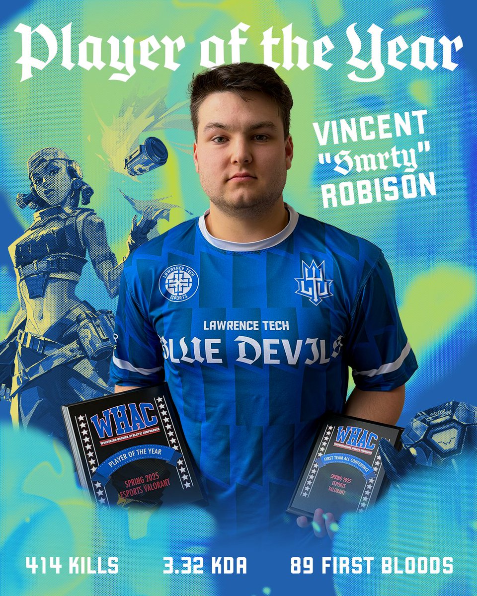 🔥 MVP. PERIOD.🔥

After a dominating season and being #1 in kills, KDA, and first bloods, <a href="/SmrtyVAL/">Smrty</a> is your 2025 WHAC VALORANT MVP!

<a href="/LTUAthletics/">LTU Athletics</a> <a href="/WHACAthletics/">WHAC</a>  #bluedevilsdare #ltuesports