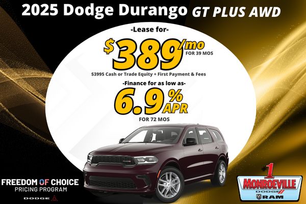 PghDodge's tweet photo. 2025 Dodge Durango GT Plus AWD - Lease for as low as $389/mo or Finance for 6.9% APR for 72 months! https://t.co/6Jh0CU4fIu https://t.co/z28fIGVsvJ