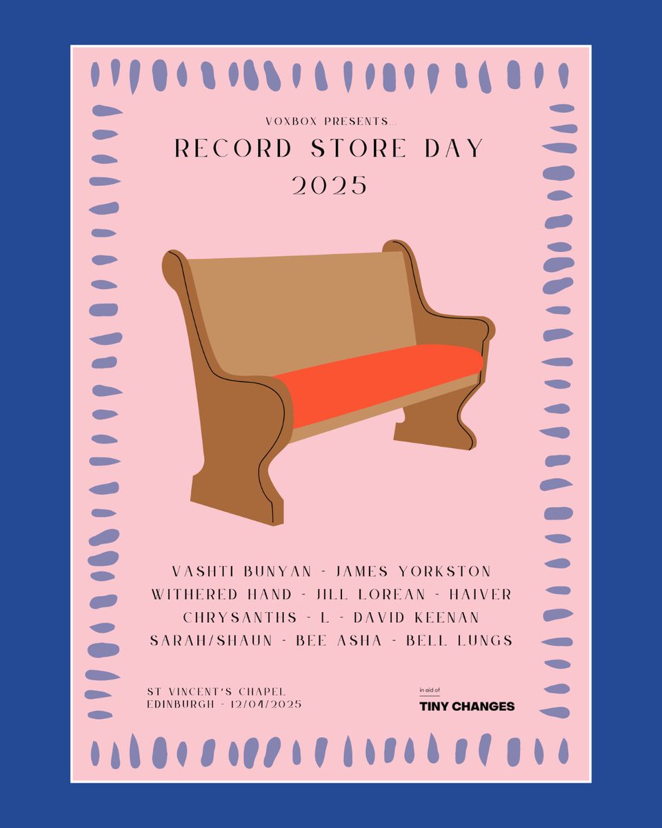 Tiny Changes (@tinychanges) on Twitter photo We're really looking forward to be back celebrating Record Store Day with <a href="/VoxBoxMusic/">VoxBox Music</a> this Saturday in Edinburgh! We'll be there to take donations, chat all things Tiny, and we'll have some of these lovely posters for sale too 👀
What a line-up! Come and say hi😊 We're really looking forward to be back celebrating Record Store Day with <a href="/VoxBoxMusic/">VoxBox Music</a> this Saturday in Edinburgh! We'll be there to take donations, chat all things Tiny, and we'll have some of these lovely posters for sale too 👀
What a line-up! Come and say hi😊