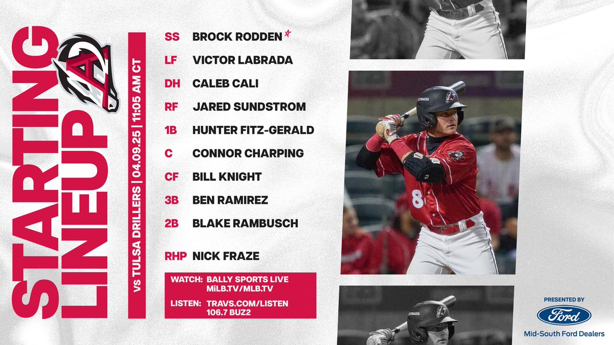 Time to school these Drillers 📚
- - - - - 
📺: Bally Live App or MiLB.TV / MLB.TV
🎧: travs.com/listen or 106.7 Buz2
- - - - -
<a href="/MidSouthFord/">Mid-South Ford</a>