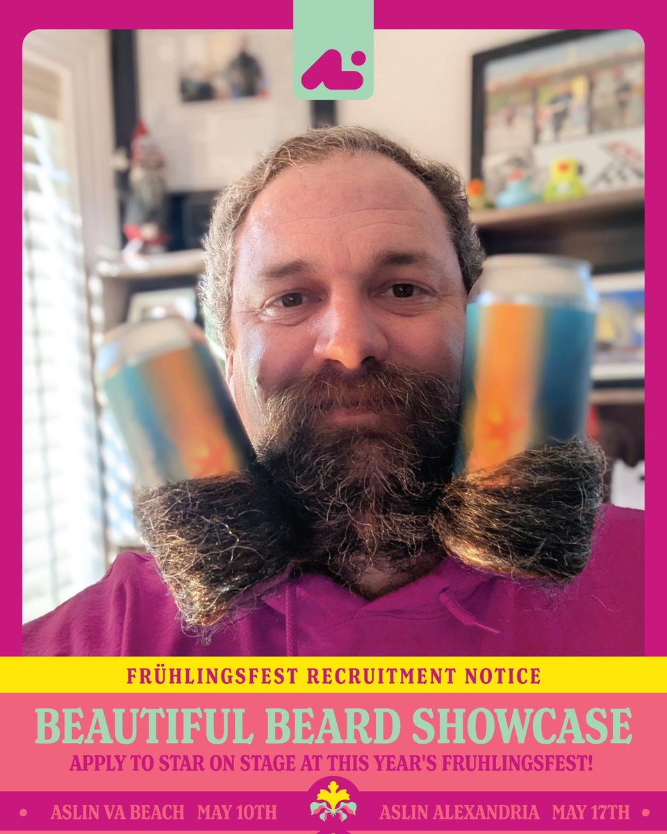 bptyler's tweet photo. Beardos - Sign up to participate in a beard demo (not a contest) at Aslin Beer Company Fruhlingsfest in Virginia Beach and Alexandria. This is NOT a contest, only a demo of Whiskerinas, Freestyling, Big Beards. https://t.co/F76HD4vne5 https://t.co/d5DXfKbqLv