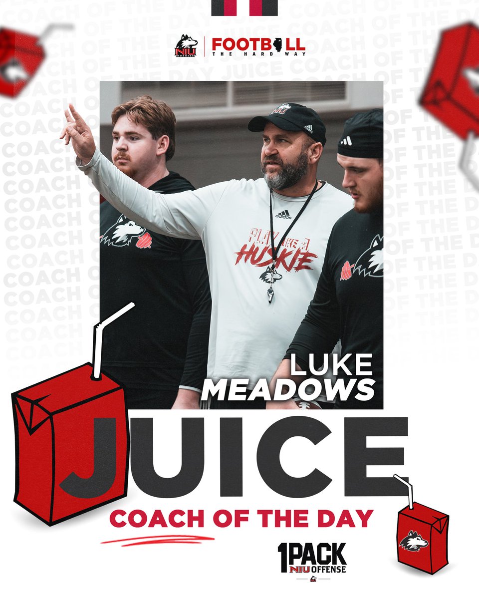 NIU_Football's tweet image. The offense was firing on all cylinders yesterday💥 and @CoachLMeadows was LEADIN THE WAY 🧃🧃🧃

#1PACK 🐾 | #TheHardWay 🦴