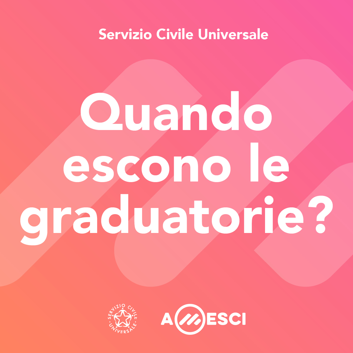 La pubblicazione prenderà il via la prossima settimana sul sito amesci.org e sarà progressiva man mano che le selezioni si concluderanno. Insieme ai risultati comunicheremo anche la data di avvio del progetto.

Continua a seguirci #serviziocivile #telospiegamesci
