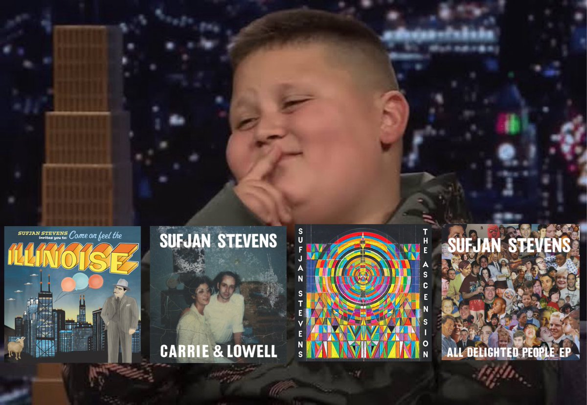alldelightedppl's tweet image. The Rizzler reveals his 4 favorite Sufjan Stevens albums
