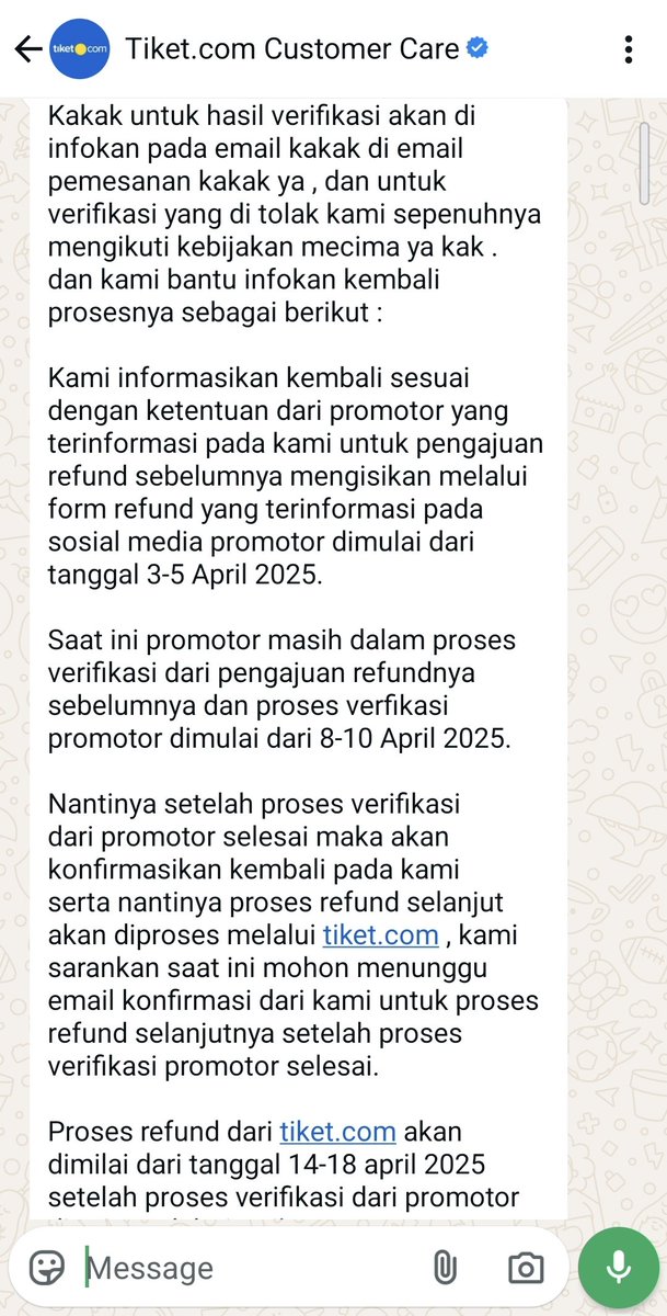 Yang dari tiket.com disuruh tunggu smp tgl 11 guyss.
Hati-hati emailnya terlewat ya, tolong dicek-cek di junk &amp; spamnya.