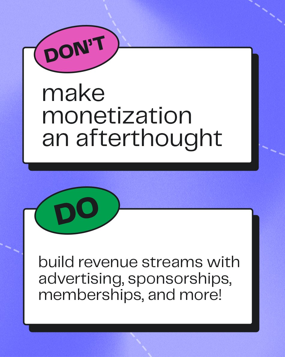 Mic on? Good. Now let’s talk do’s and don’ts.

From episode promotion to monetization—here’s what to keep (and what to cut) from your podcasting strategy