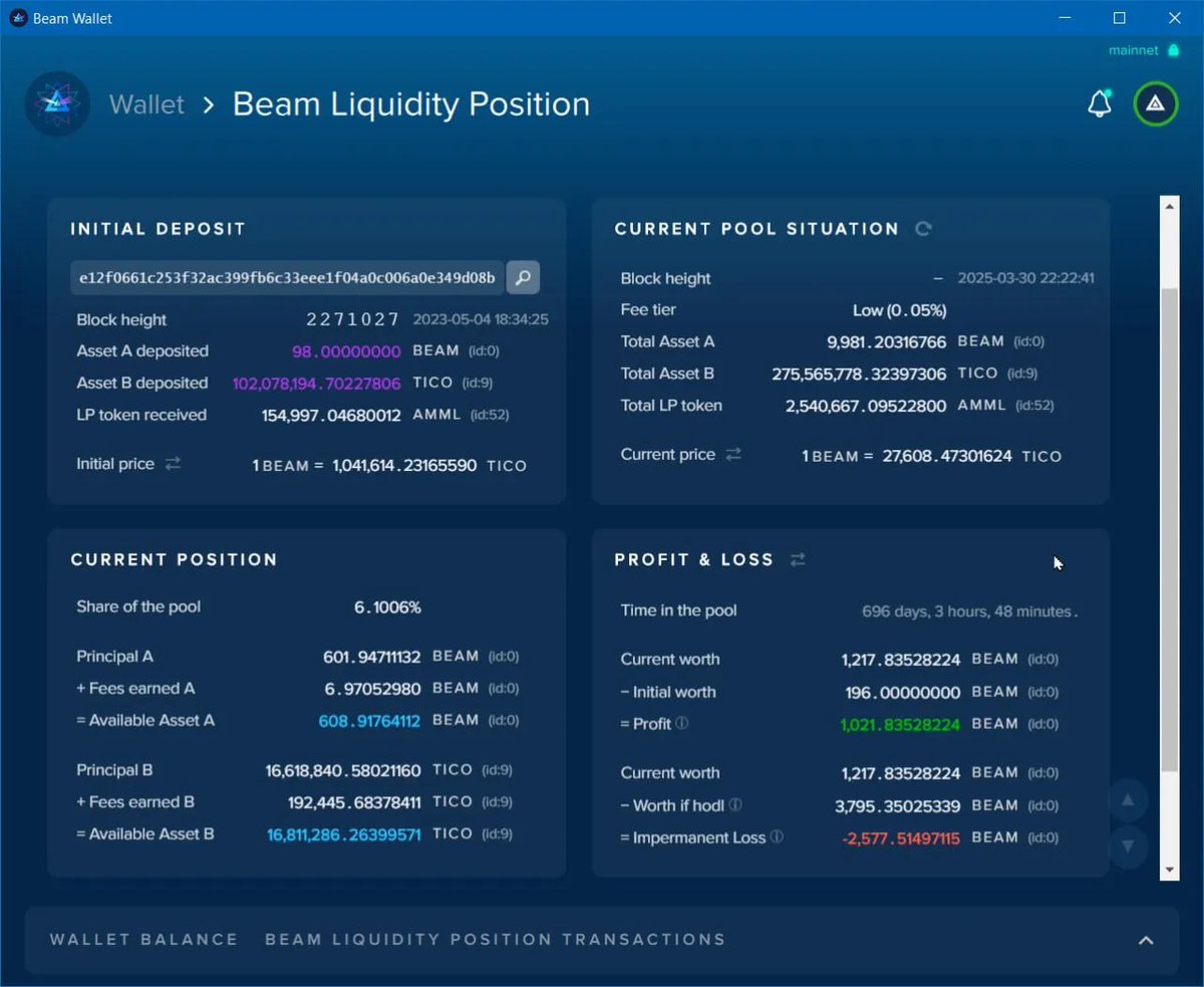 BeamPrivacy (@beamprivacy) on Twitter photo Two dApps make their way to the #Beam Ecosystem — courtesy of community legend <a href="/dbadol2000/">DB✨⟁ | dbadol.beam</a>.🌟
Beam Smart Explorer: View important info related to the blockchain (like <a href="/etherscan/">etherscan.eth</a>).
Beam Liquidity Position: Dashboard to track key info related to your LP positions on the Beam DEX. Two dApps make their way to the #Beam Ecosystem — courtesy of community legend <a href="/dbadol2000/">DB✨⟁ | dbadol.beam</a>.🌟
Beam Smart Explorer: View important info related to the blockchain (like <a href="/etherscan/">etherscan.eth</a>).
Beam Liquidity Position: Dashboard to track key info related to your LP positions on the Beam DEX.