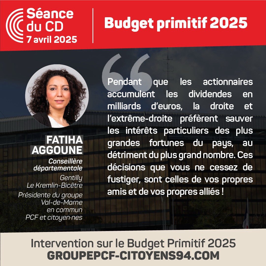 🔴 Budget 2025 : un budget d’affaiblissement de l’action publique proposé par la droite pour le Val-de-Marne