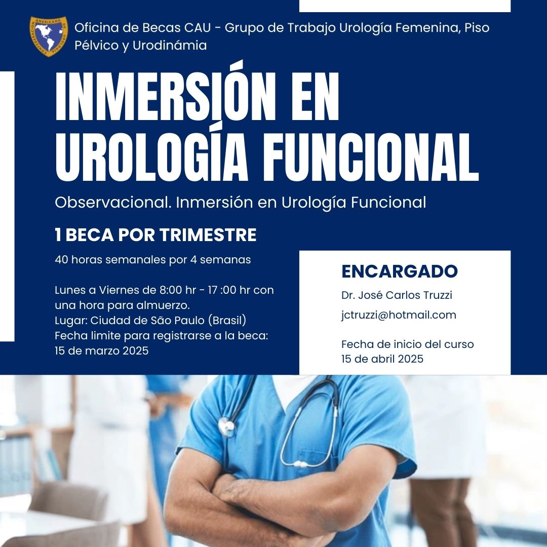 CAU_URO's tweet photo. UNA BECA PARA "INMERSIÓN EN UROLOGÍA FUNCIONAL" Más Información en nuestra web: https://t.co/tVnFpcDgK1
@siupurol #BecasCAU #SomosCAU https://t.co/osrfllIY8l