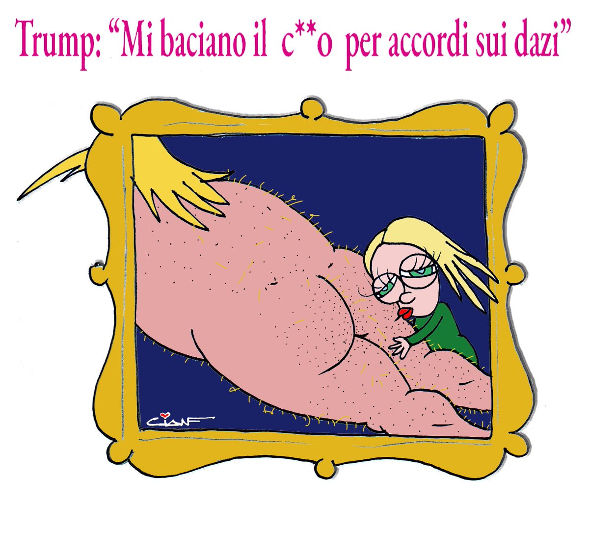 cianfbad's tweet photo. L'ORGOGLIO DEL PATRIOTA ITALIANO NON CEDERÀ DIFRONTE AL SOVRANISMO USA!

#Meloni #bacio #Trump #dazi #Tariffs @Nonha_stata https://t.co/rhhLnPasCa