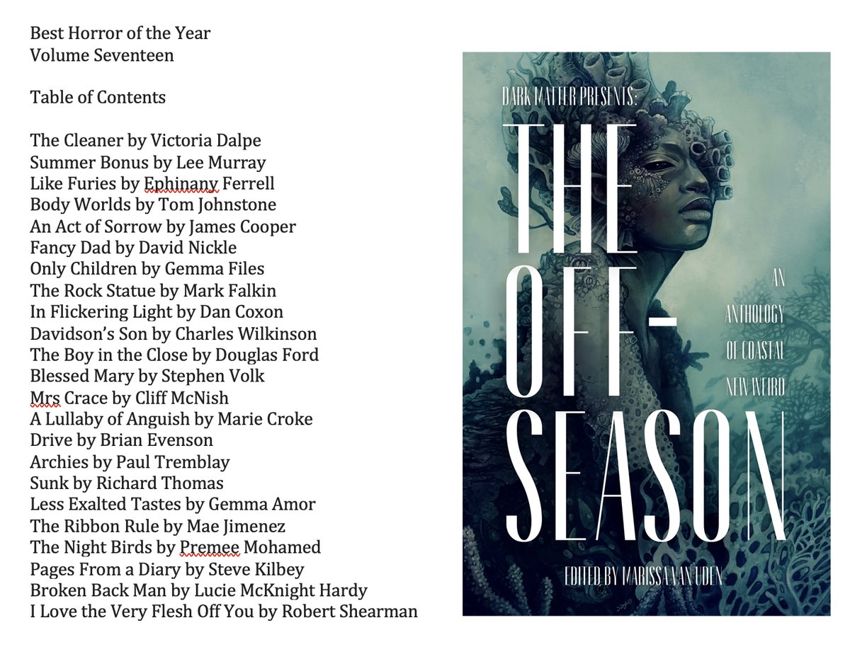 Richard Thomas (@richardgthomas3) on Twitter photo I'm thrilled to announce that my story, "Sunk" will be in the Best Horror of the Year, Volume #17, out later this year. It originally appeared in The Off-Season: An Anthology of Coastal New Weird. Thank you to <a href="/EllenDatlow/">Ellen Datlow</a> Marissa van Uden, and <a href="/dark_matter_mag/">Dark Matter Magazine</a> for your I'm thrilled to announce that my story, "Sunk" will be in the Best Horror of the Year, Volume #17, out later this year. It originally appeared in The Off-Season: An Anthology of Coastal New Weird. Thank you to <a href="/EllenDatlow/">Ellen Datlow</a> Marissa van Uden, and <a href="/dark_matter_mag/">Dark Matter Magazine</a> for your