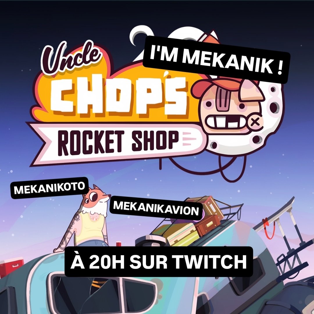 SquirrelWill's tweet photo. Ce soir on se branche le cerveau avec UNCLE CHOP'S ROCKET SHOP !
On fait la kanik des vaisseaux pour insatisfaire les clients !

À 20h sur twitch :
https://t.co/ME58bIQzBU
https://t.co/ME58bIQzBU

#kasedogames #uncle #unclechop #rocketshop #rocket #starship #mecanic #roguelike https://t.co/eFxghIDtFZ