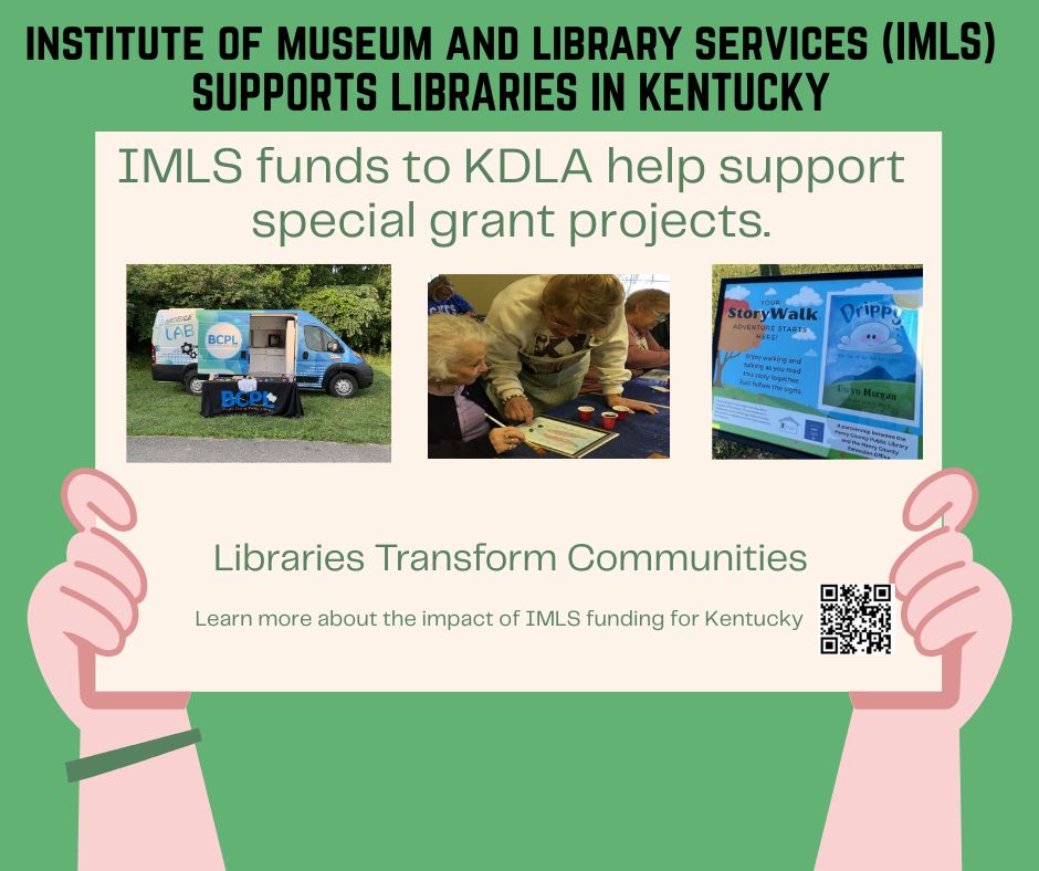 Libraries transform communities! The <a href="/US_IMLS/">IMLS</a> helps fund special grant projects at local libraries all across Kentucky.

#NationalLibraryWeek