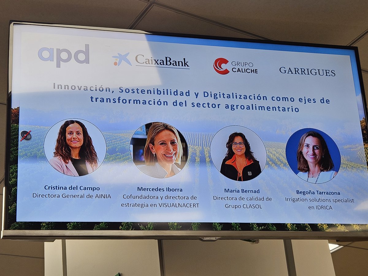 Agradecemos a <a href="/APDasociacion/">APD</a> por la invitación a nuestra Directora General, <a href="/cdcampo1/">Cristina Del Campo</a>, para moderar la mesa redonda “Innovación, Sostenibilidad y Digitalización como ejes de transformación del sector agroalimentario”, junto a voces referentes como:

🔹 Mercedes Iborra, Directora