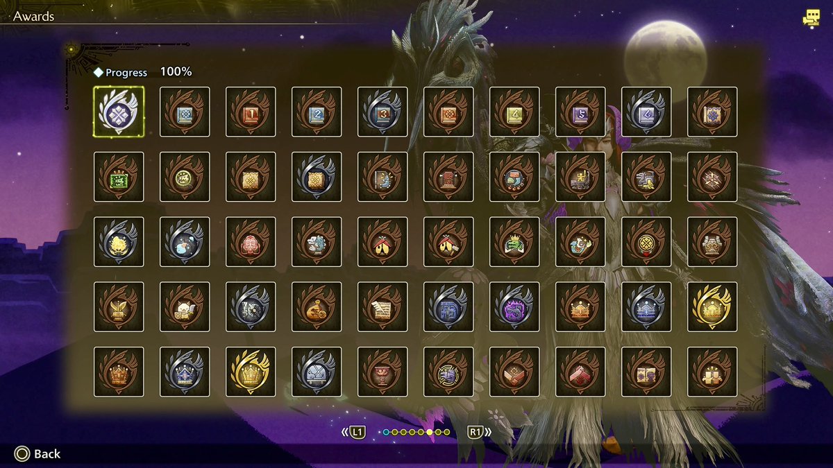 larncat's tweet photo. Platinum 🏆! I love this game 😭 #MHWilds https://t.co/QVsu97WMM3