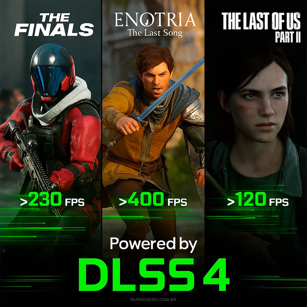 mundozero's tweet photo. #NVIDIA DLSS 4 leva o Multi-Frame Generation a um novo patamar. Entenda como isso revoluciona a experiência gráfica e o desenvolvimento de jogos — https://t.co/DQ7vMmaai8
@NVIDIAGeForceBR #DLSS4 #RTXOn #MultiFrameGeneration #Enotria #TheLastOfUsPartII #TheFinals #GameTech https://t.co/MUzBwlGfEJ