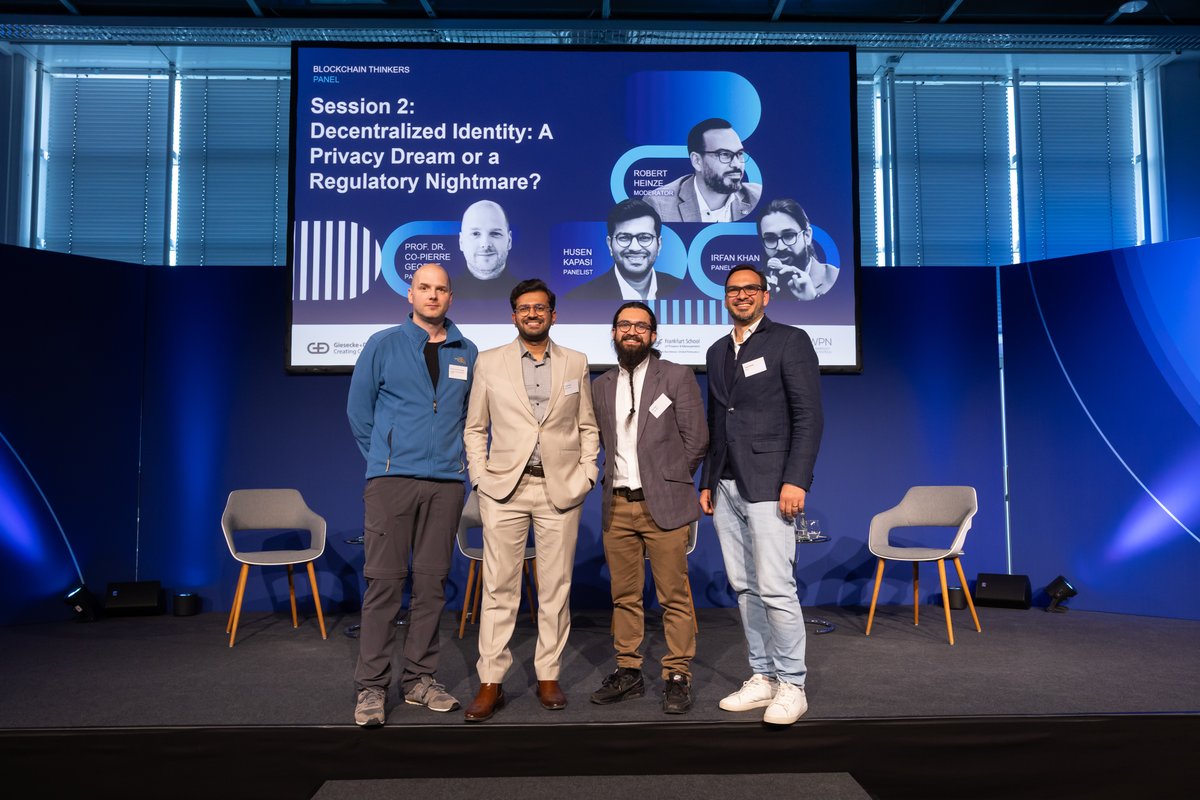 hypersignID's tweet photo. Just wrapped up an inspiring time at #BlockchainThinkers by GieseckeDevrie, @EWPNEurope , @tbc_munich & @FrankfurtSchool 🔥
From tackling crypto fraud to empowering users with #DID and exploring the future of programmable money, this event was all about real impact over hype. https://t.co/7oECPUVrwv