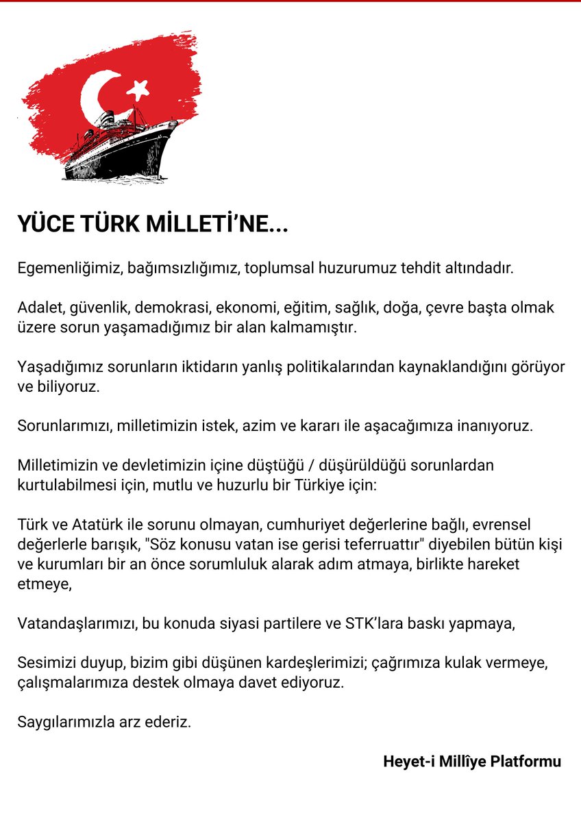 Yüce Türk Milletine...

Saygılarımızla...
