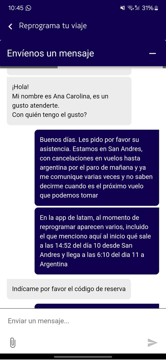 sofhnu's tweet photo. @LATAM_CO Esta es la atención que nos dan. Nos tenemos que quedar dos días más porque ustedes no tienen vuelos? @LATAM_CO @LATAMAirlines https://t.co/JuEMm0R2Dk