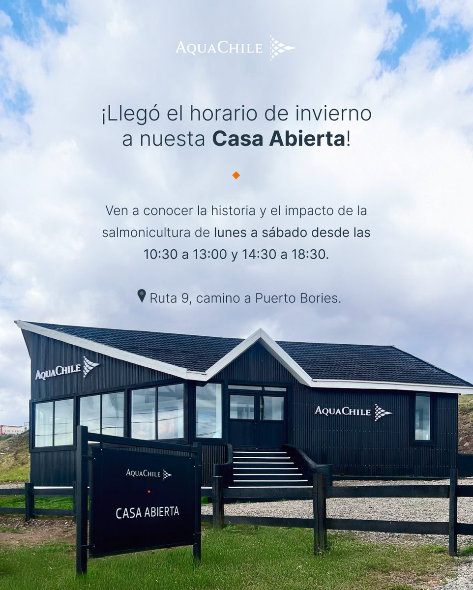 ¡Nuestra Casa Abierta tiene nuevo horario de invierno! Este es un lugar de encuentro que refleja gráficamente la historia e impacto de la salmonicultura en Chile, especialmente en la región de Magallanes.