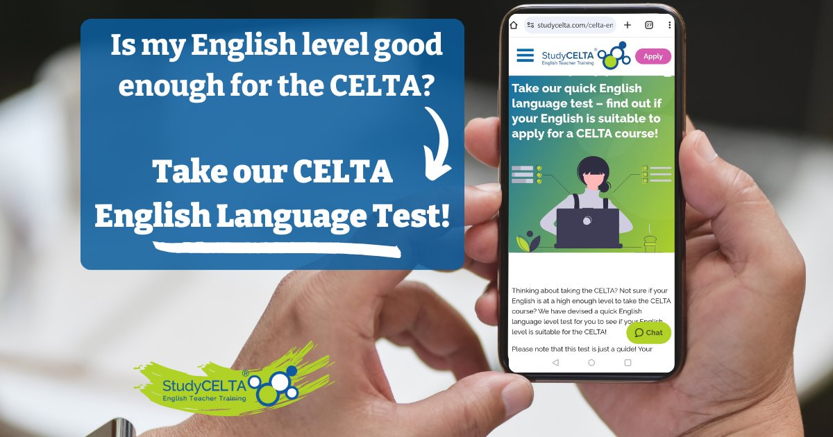 StudyCELTA's tweet photo. "Is my English level good enough to take the CELTA?"

Take our quick test! Check if your English is up to scratch for this key step in your English Language Teaching  career: https://t.co/ZBpVyp0yZs

#StudyCELTA #CELTA #CELTACourses #CELTAOnline #ELT #TEFL #TESOL #ESL #EFL https://t.co/v5lgbwB4uK