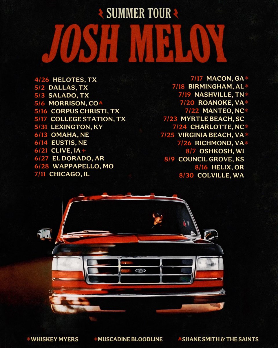 SUMMER TOUR on sale now⚡️ 
Tickets at joshmeloy.com