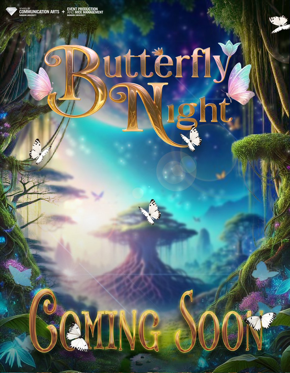 เมื่อถึงยามค่ำคืนอันมืดมิดมาเยือน เหล่าผีเสื้อจากทั่วทุกมุมต่างสยายปีกบินหายไปตามแสงจันทร์ส่อง พวกมันไปยังที่ไหน เกิดอะไรขึ้นในค่ำคืนนี้ 
เร็ว ๆ นี้… 🦋✨🎶🌙

#ButterflyNightConcert
#คอนเสิร์ตโบยบินไปกับเสียงดนตรี
#FeelFreeLikeAButterfly
#TheStreetRatchada #edmbu #eventbu