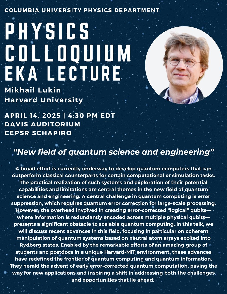 Columbia Physics Department (@physicscolumbia) on Twitter photo 