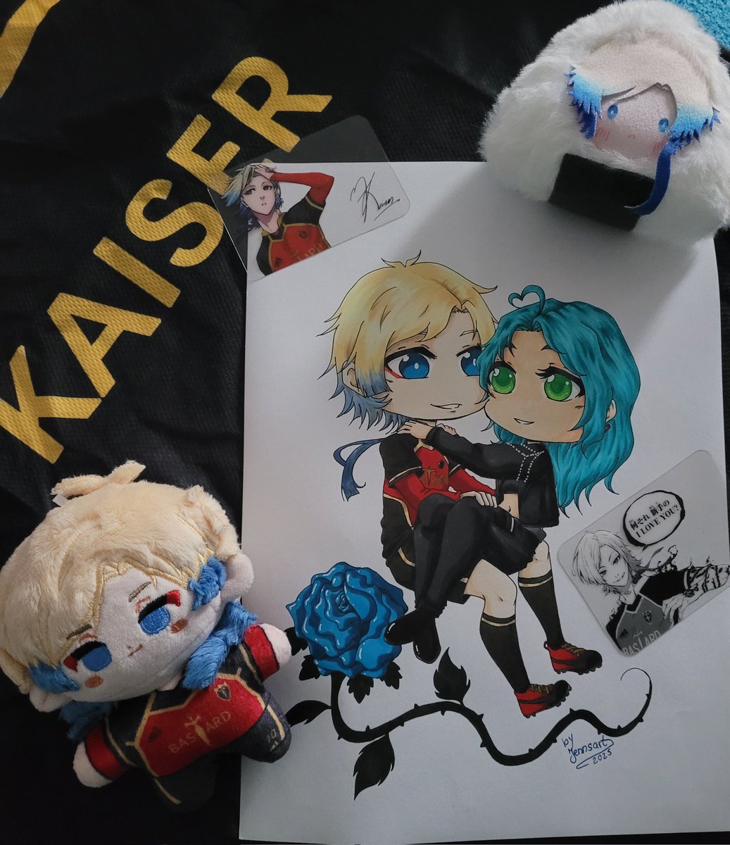 Kaiser_Jakuki's tweet photo. @JENNChibi thank you so much for the cute Chibi-Drawing ✨️💙🌹
#bllk #kaisermichael #yumeshipping #Kaiser #ブルーロックFA https://t.co/1FMSVD9a6a
