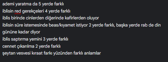 Ademin yaratılış ve cennetten kovulma hikayelerine baktığımızda ademin ve iblisin yaşadıkları farklı şekillerde anlatılıyor. Bu yüzden tutarsızlık oluşuyor. 

Yapboz gibi birleştirince bir anlam ifade etmiyor. Bunu yazanlar olayı farklı gördü yada uydurdu.