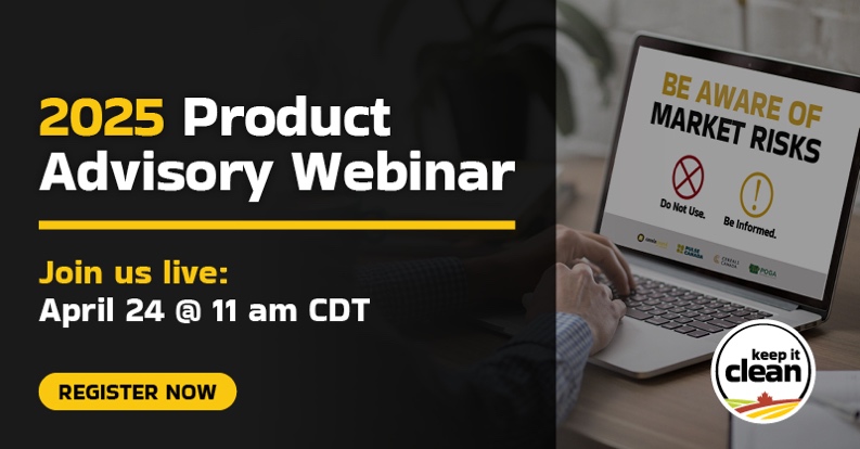 Be informed of the market risks associated with certain crop protection products for the 2025 growing season. Don't miss the <a href="/KICCanada/">Keep it Clean</a> 2025 Product Advisory webinar happening on April 24. 

Register now 👉 bit.ly/3FunsD0

#cdnag #MbAg #SustainableCdnAg