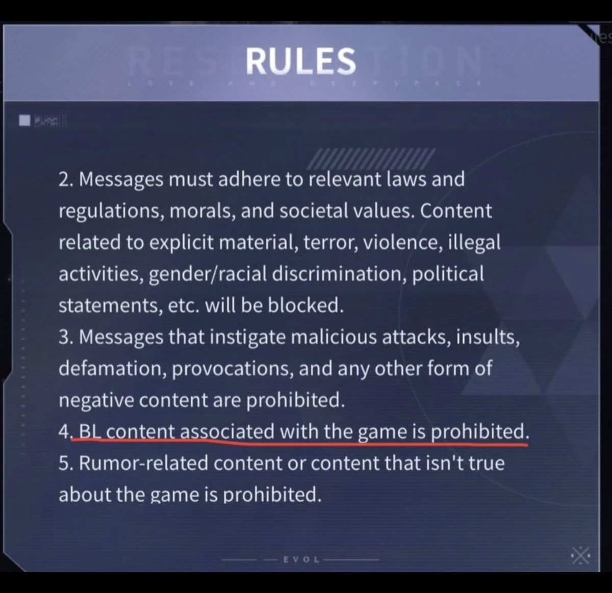 dudujienuo's tweet photo. Every gaming community has its own set of rules,or perhaps you haven't really understood the rules of Love and the Deep Space. https://t.co/Hlsq5DVyL1