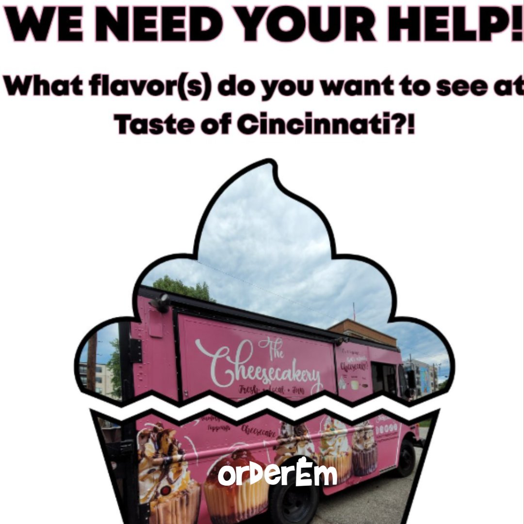 OrderEmApp's tweet image. Repost - @cincycheesecakery

📢Calling all cheesecake lovers!!!!🧁🩷 We’re getting ready for @tasteofcincinnati &amp;amp; we want to know... if you could have ANY cheesecake flavor at our booth, what would it be!?💭✨ Drop your dream flavor below &amp;amp; IT MIGHT JUST MAKE THE MENU!!!!🙌😍