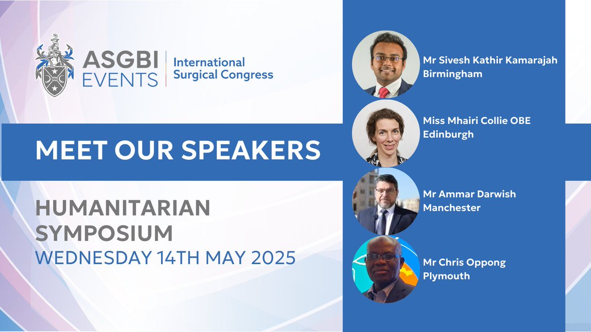 ASGBI (@asgbi) on Twitter photo Join us on Day 3 at #ASGBI2025 for the Humanitarian Surgery Symposium and listen to our inspiring speakers from some amazing organisations including: <a href="/KidsOperating/">Kids Operating Room</a>, <a href="/NottFoundation/">David Nott Foundation</a>, <a href="/OperationHernia/">Operation Hernia</a>, <a href="/NIHR_GSU/">NIHR Global Surgery</a> and The Uganda Child Birth Injury Fund.
Discover the challenges and Join us on Day 3 at #ASGBI2025 for the Humanitarian Surgery Symposium and listen to our inspiring speakers from some amazing organisations including: <a href="/KidsOperating/">Kids Operating Room</a>, <a href="/NottFoundation/">David Nott Foundation</a>, <a href="/OperationHernia/">Operation Hernia</a>, <a href="/NIHR_GSU/">NIHR Global Surgery</a> and The Uganda Child Birth Injury Fund.
Discover the challenges and