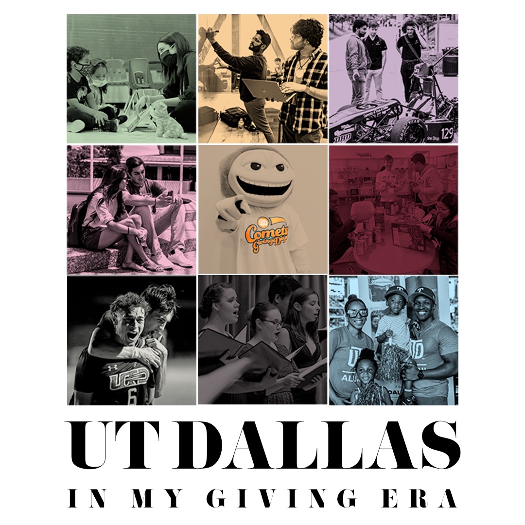 The Jonsson School at UT Dallas (@utdjonsson) on Twitter photo Today and tomorrow, contribute to support the Jonsson School! Support your favorite student org or your department, or support peer mentoring and other programs with the Dean's Priority fund. #COMETogetherUTD #InMyGivingEra
utd.link/320 Today and tomorrow, contribute to support the Jonsson School! Support your favorite student org or your department, or support peer mentoring and other programs with the Dean's Priority fund. #COMETogetherUTD #InMyGivingEra
utd.link/320