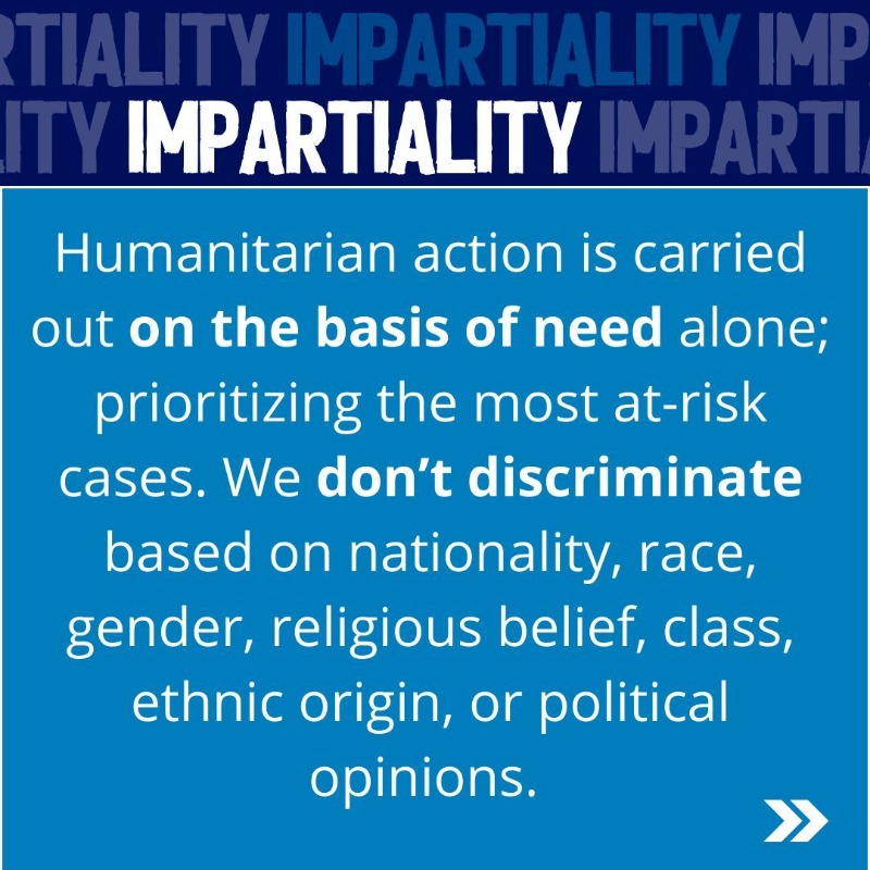 UN's tweet photo. ➡️ Humanity

➡️ Neutrality

➡️ Impartiality

➡️ Independence

From conflict to natural disasters, the UN remains committed to these four humanitarian principles while providing life-saving assistance to people around the world. via @WFP