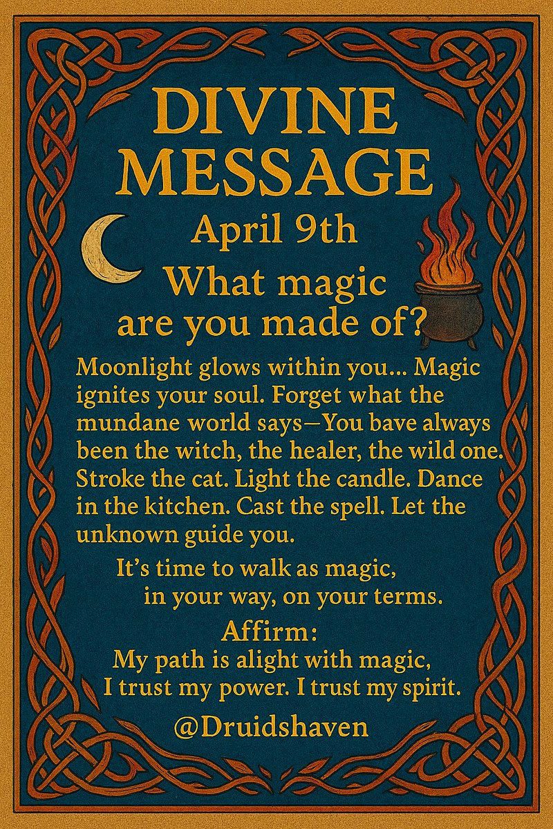 Druidshaven's tweet image. ✨ Embrace the magic within and let the universe guide your path. 🌙 #WitchyWednesday #Manifestation #Spirituality #WitchesOfInstagram #Magic #Witchcraft #Occult #Pagan #Mystic #EnergyHealing