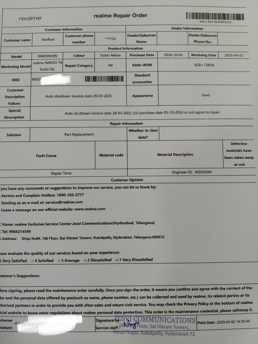 TalamalaVardhan's tweet photo. These are the proofs that Brand @realmeIndia confirmed this device is pre activated and used 
#boycottflipkart #nationalconsumer #nationalconsumerhelpline @iamprasadtech @cyberabadpolice https://t.co/ZNDlqr5NL9