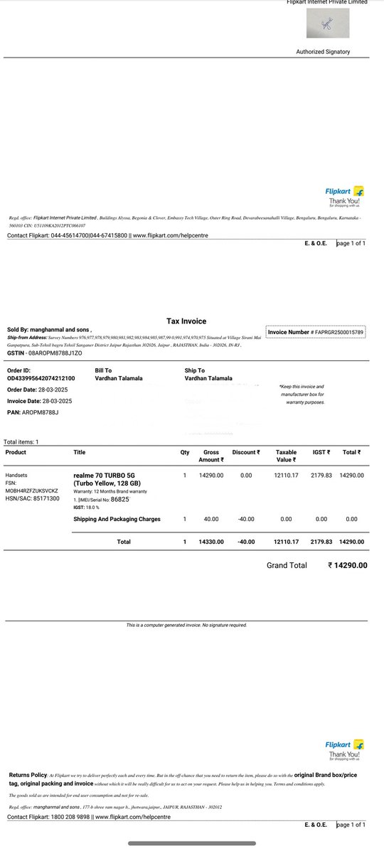 TalamalaVardhan's tweet photo. These are the proofs that Brand @realmeIndia confirmed this device is pre activated and used 
#boycottflipkart #nationalconsumer #nationalconsumerhelpline @iamprasadtech @cyberabadpolice https://t.co/ZNDlqr5NL9