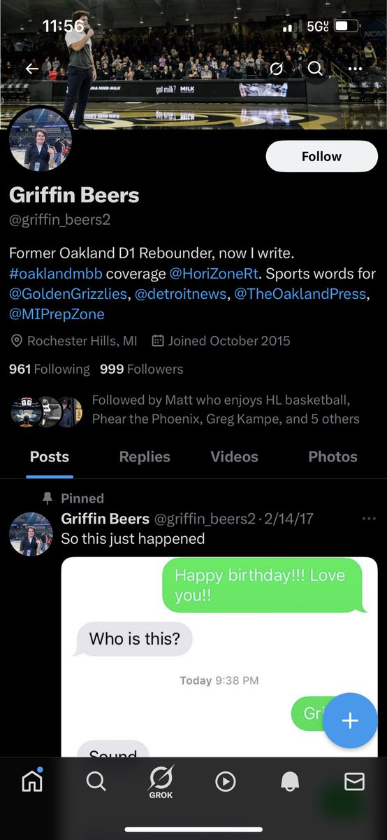 NKUValhalla's tweet photo. @HLfanMatt @JimSarow @GrizzTalkOU @griffin_beers2 We just became his 1,000th follower. 

He is in debt to us and must come to the NKU game this season to buy me a beer. https://t.co/nTizV1Ayvo