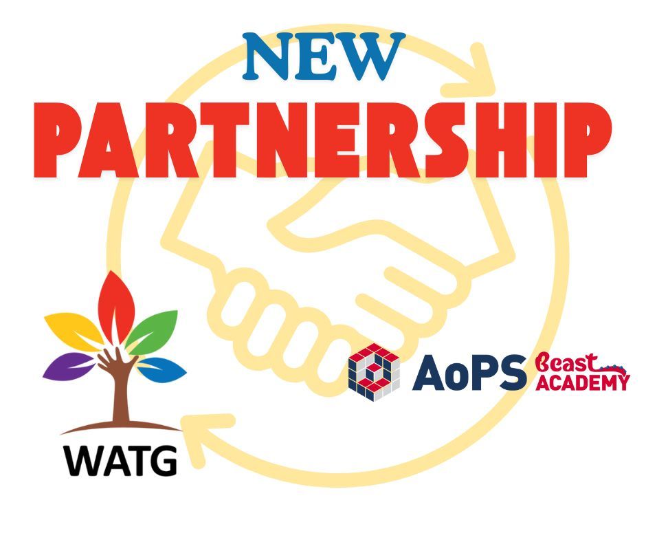 We are thrilled to announce that the Art of Problem Solving has partnered with WATG! 🎉 Their dedication to supporting gifted students aligns perfectly with our mission, and we can’t wait to see the positive impact of this collaboration.