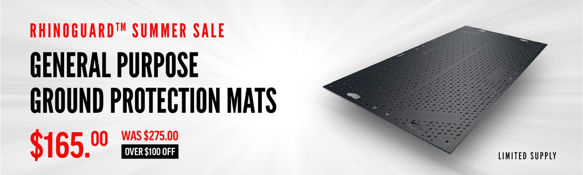 DriverUSASafety's tweet photo. Summer heat = soft ground and messy sites.

Our general-purpose ground mats support heavy loads, prevent turf damage, and keep your job moving.

✅ Only $165 each
✅ Limited Supply

Order here 👉 https://t.co/9fHhtUf5q0
#GroundProtection #ConstructionMats #DriverIndustrial https://t.co/G0B9OdzI4x