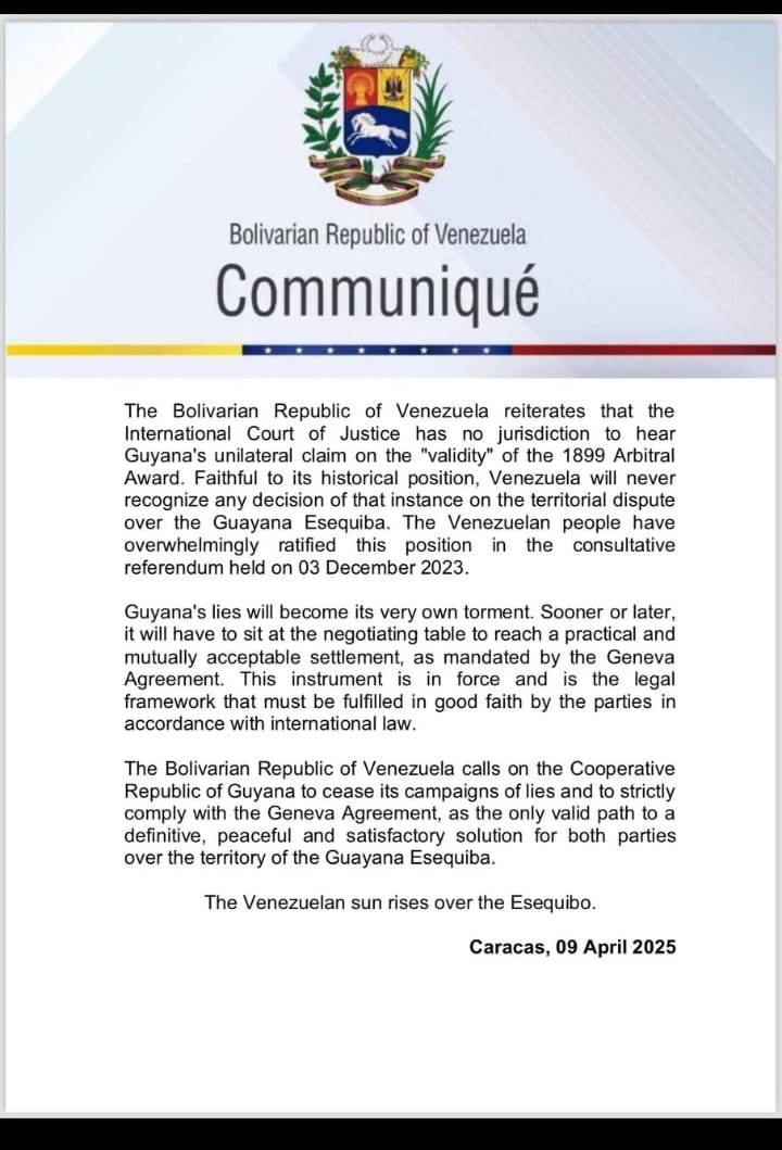 Venezuela rejects Guyana's attempts to misinterpret the Geneva Agreement, distorting its primary objective of reaching an amicable, practical, and satisfactory solution to the controversy over the Essequibo region.