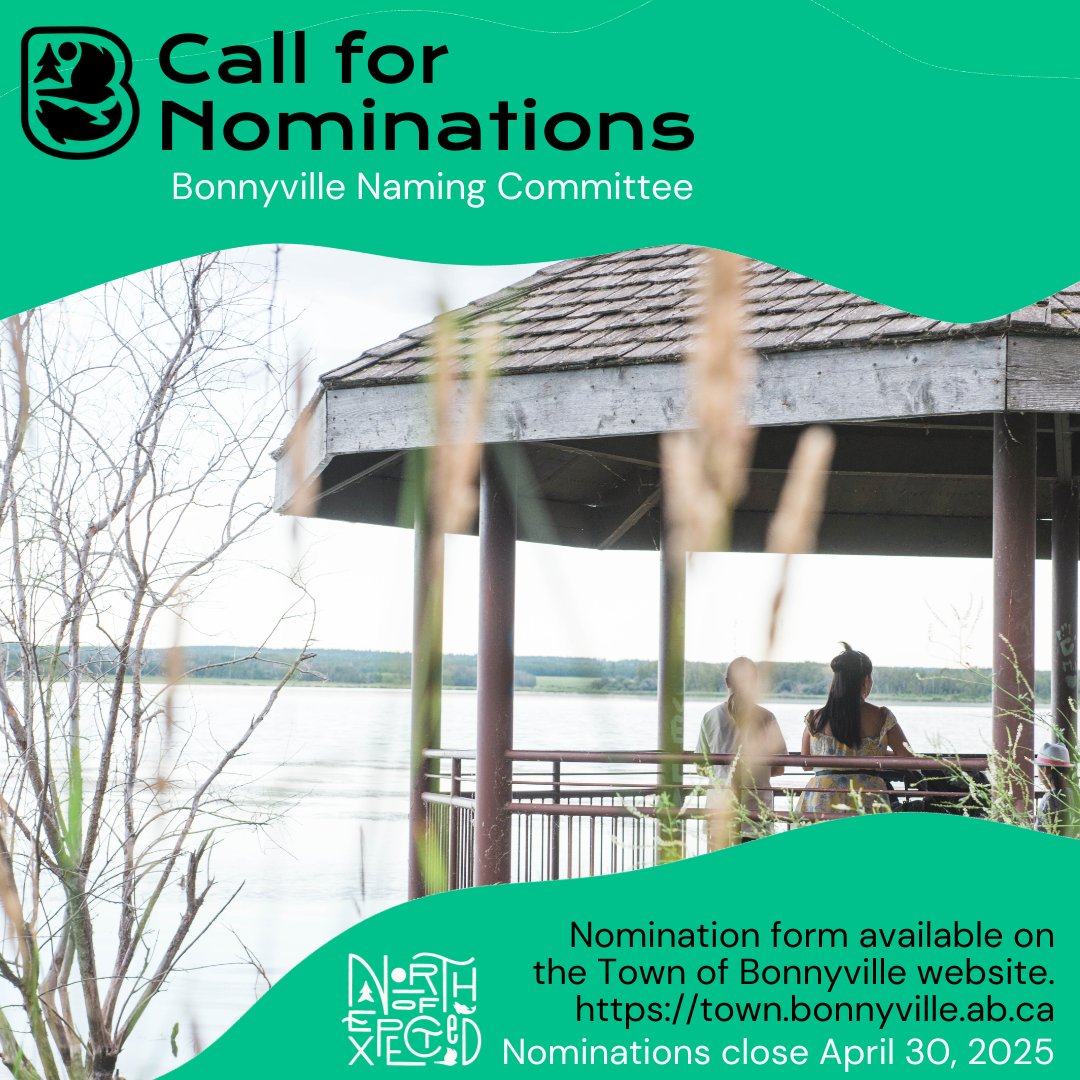 ⏳ Last Call for Nominations! Applications close today!

Help name public places, parks and spaces after those who’ve made a difference in our community.

📄 Submit your nomination today at:
🔗 town.bonnyville.ab.ca

#lastcall #bonnyville #northofexpected #communitynames