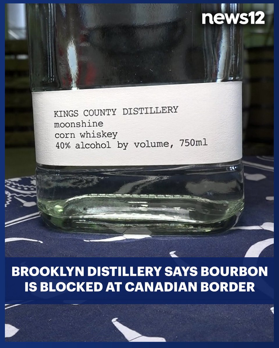 News12BK's tweet image. BOURBON BLOCKED: The #distillery said it received notice that the shipment was denied entry as part of a total pause of liquor importing into #Canada in response to #tariffs. - bit.ly/4jiU15o

#News12 #bourbon #news